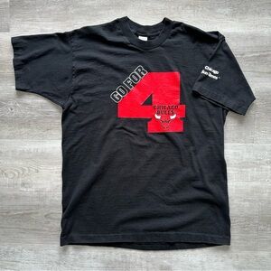 Vintage Chicago Bulls Sun Times Single Stitch Black T Shirt